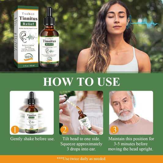 Yuaben Tinnitus Relief Drops | Healthy Hearing Support System | 60ml