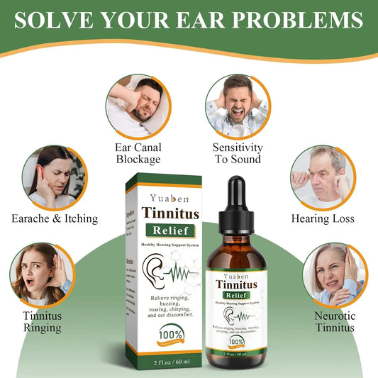 Yuaben Tinnitus Relief Drops | Healthy Hearing Support System | 60ml